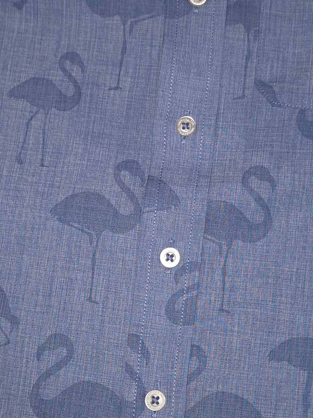 Southern Tide Light Blue Short-Sleeve Flamingo Button-Down Shirt - Picture 4 of 4